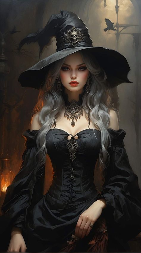 Witch Pictures, Image Halloween, Fantasy Witch, Dark Witch, Beautiful Witch, Fantasy Magic, Halloween Artwork, Halloween Costume Outfits, Ancient Beauty