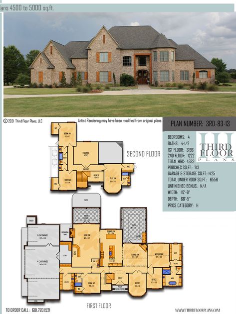 $2150.00 House Plan 9 sets Functional House Plans, House Plans With Keeping Room, Apartment House Plans, House Plans 2 Story, Master Suite Bedroom, 4 Car Garage, Little House Plans, House Plans Mansion, Modern Architecture Design