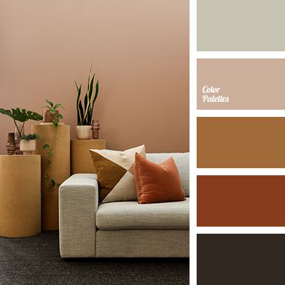 Color Palette #4319 Mustard Living Rooms, Light Gray Couch, Brown Walls Living Room, In Color Balance, Living Room Color Combination, Room Color Combination, Wall Color Combination, Color Palette Living Room, Bedroom Color Combination