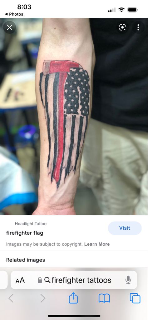 Firefighter Tattoo Ideas, Fighter Tattoos, Firefighter Tattoo, Fire Fighter Tattoos, Heartbeat Tattoo, Flag Tattoo, Fire Fighter, Boho Bedroom Decor, Red Line