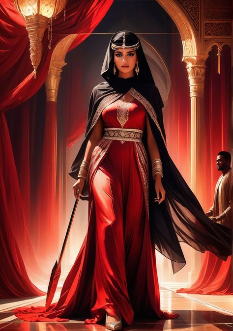 Arabian Women Art, Arabic Party, Arabian Costume, Arabian Princess, Arabian Dress, African Princess, Arabian Women, Heroic Fantasy, Warrior Queen