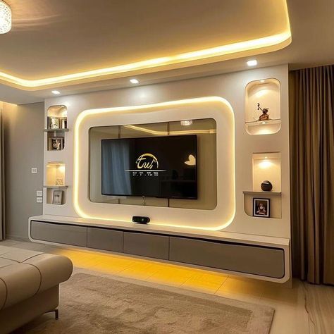 Interial Designing Room, Show Case For Living Room, Showcase Design Furniture, Tv Units In Living Room, Tv Interior Design, Television Decor, Tv Wall Ideas Modern, Tv Showcase Design, Tv Unit Design Ideas