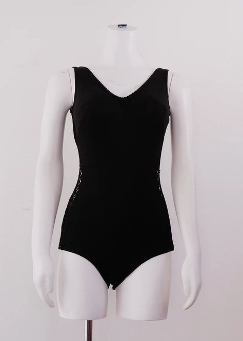 1960's black one piece swimsuit with lace side 1960’s Fashion, Black Bathing Suits, Vintage Swimwear, Vintage Swimsuits, 1960s Fashion, Dance Outfits, Etsy Vintage, Style Fashion, Bathing Suits