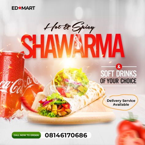 Sharwama Flyer Design, Music Hacks, Fast Food Menu, Hot And Spicy, Flyer Design Layout, Creative Advertising Design, Food Menu Design, Coffee Shops Interior, Flyer Design Inspiration