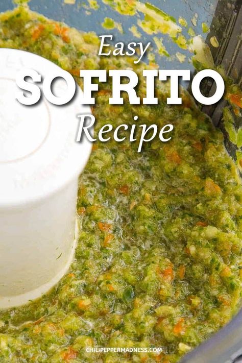 This homemade sofrito recipe is a Puerto Rican sauce base for Latin American meals like soups and stews. #tasty #easyrecipes #sauces Puerto Rican Sauce, Sofrito Recipe Puerto Rican, Sofrito Recipes, Easy Sofrito Recipe, Sofrito Chicken, Bestie Recipes, Homemade Sofrito, Ecuadorian Recipes, American Meals