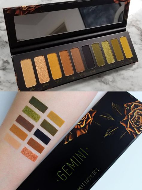 Melt Gemini Palette, Melt Cosmetics Gemini, Gemini Palette, Shiny Eyeshadow, Palette Green, Makeup Counter, New Year's Makeup, Olive Tone, Makeup Wishlist