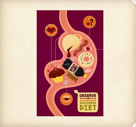 Jessica Hische Illustration Stomach Illustration, Cold Pizza, Flow Chart Design, Jessica Hische, Pharmacy Design, Paper Background Texture, Event Branding, Medical Illustration, Creative Ads