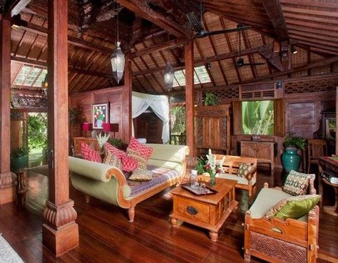 Java Interior Design, Thai House Interior, Thai House Design, Indonesian House, Bali Style Home, Bali House, Thai House, Beach House Design, House Room