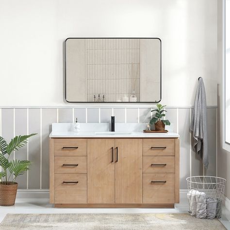 San Single Bath Vanity with Composite Stone Top without Mirror - Bed Bath & Beyond - 39719773 Single Vanities, Ceramic Undermount Sink, Double Bath, Transitional Bathroom Vanities, Bathroom Vanities For Sale, Cultured Marble, Double Bathroom Vanity, Fir Wood, Single Sink