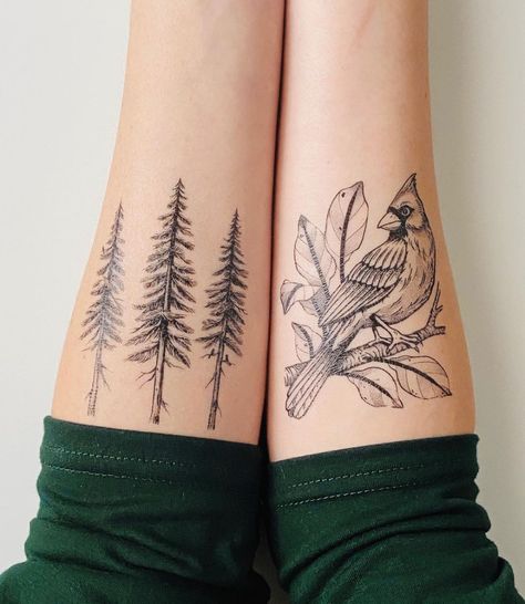 TEMPORARY TATTOOS (@naturetats) • Instagram photos and videos White Spruce Tree Tattoo, 2 Pine Tree Tattoo, Filler Nature Tattoos, Black And White Sky Tattoo, Tall Pine Tree Tattoo, Conifer Tattoo, Small Forest Tattoo, Pine Forest Tattoo, Roots Tattoo Ideas