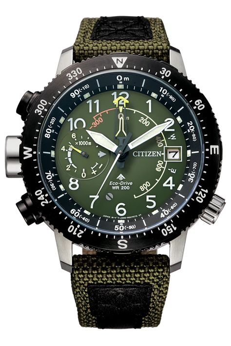 Green Dial Watch, Compass Watch, Jewelry Questions, Eco Drive Watches, Altimeter, Water Resistant Watch, Green Watch, Jewelry Advice, Citizen Watch