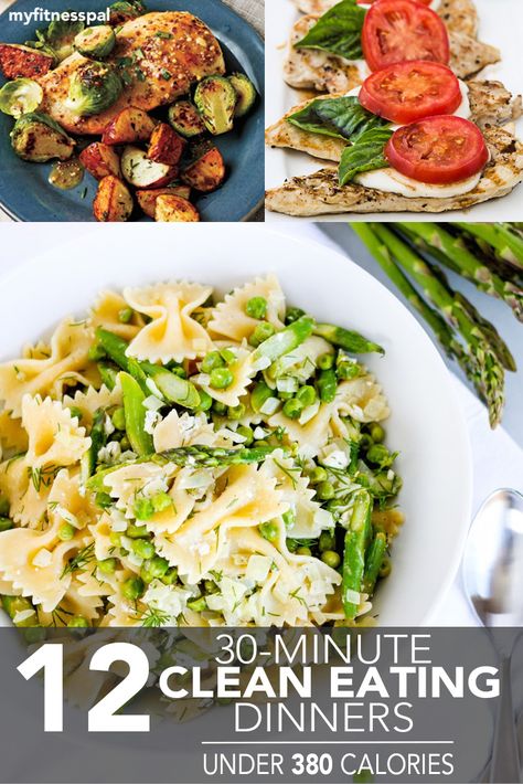 12 Thirty-Minute Clean Eating Dinners Under 380 Calories - Hello HealthyHello Healthy Clean Eating Dinners, Clean Eating Challenge, Clean Eating Dinner, Idee Pasto Sano, Eat Clean, Clean Eating Diet, Clean Recipes, Clean Eating Snacks, Clean Eating Recipes