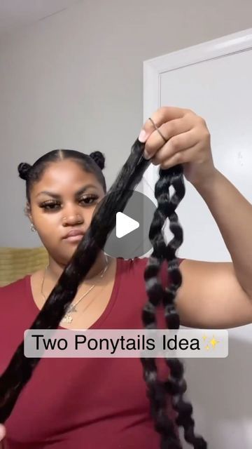 2 Ponytails With Weave, Two Ponytails With Weave Braids, Ponytails With Weave, Two Ponytails With Weave, 2 Ponytail Hairstyles, Two Ponytails, Weave Ponytail, Braids With Weave, Human Hair Bundles