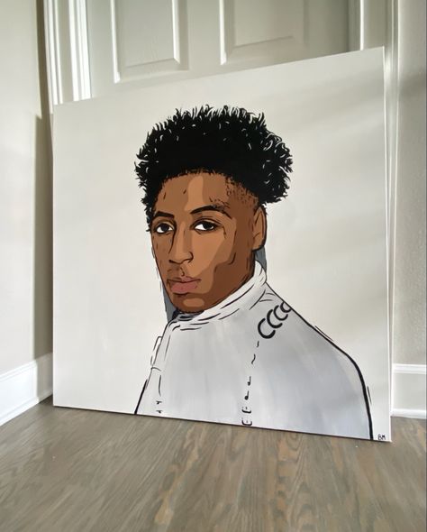 Nba Youngboy Painting, Youngboy Painting, Rapper Paintings Easy, Canvas Painting Patterns, Ceramics Portfolio, Boy Painting, Painting Cute, Nightclub Aesthetic, 2022 Art