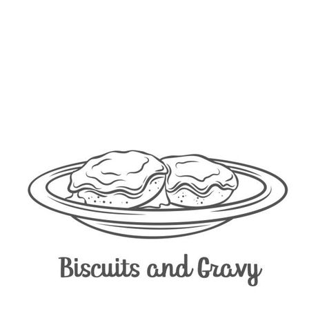 Biscuits And Gravy Drawing, Biscuits And Gravy Tattoo, Biscuit Tattoo, Biscuit And Gravy, Breakfast Biscuits, Biscuits And Gravy, Body Is A Temple, Future Tattoos, Journal Ideas