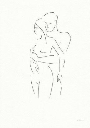 Drawing Minimalist, Couple Drawing, Minimalist Line Art, Line Art Design, Outline Art, Romantic Art, Couple Drawings, Art Sketch, Cool Art Drawings