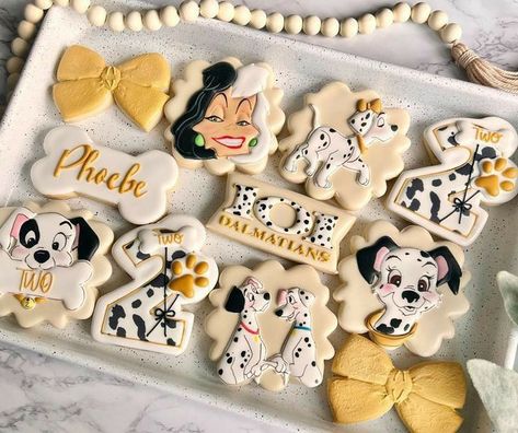 Kids cookies decor ideas, kids cookies decorating ideas, 1st birthday cookies ideas, Disney cookies decor inspo, cookies decor ideas, cookies decorating ideas, cute birthday cookies ideas Dalmatian Cookies, 1st Birthday Cookies, Dalmatian Party, Disney Candy, Kids Cookies, Hand Painted Cookies, Decorate Cookies, Simple Birthday Party, Disney Cookies