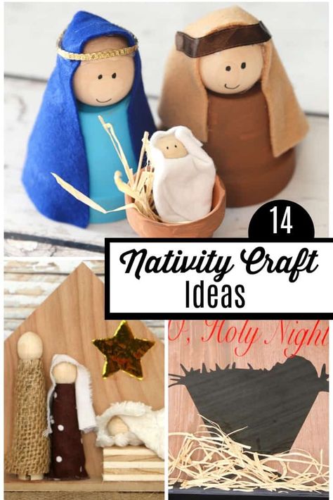 Celebrate the reason for the season with these 14+ Nativity Craft Ideas made with a variety of materials. #christmas #craft #nativity #diy Homemade Nativity Ornaments, Christmas Craft Preschool For Parents, Homemade Nativity Scene, Homemade Nativity Sets, Diy Nativity Set, Nativity Crafts For Kids, Diy Nativity Scene, Craft Nativity, Nativity Diy