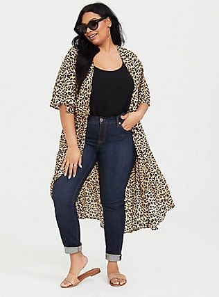 Leopard Kimono, Plus Size Tips, Plus Size Kimono, Tokyo Street Fashion, Hipster Grunge, Plus Size Kleidung, Plus Size Womens Clothing, Grunge Style, Plus Size Jeans