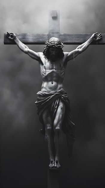 Photo a statue of a man holding a cross | Premium Photo #Freepik #photo #christ #jesus-christ #jesus #jesus-cross Jesus Images Wallpaper, Jesus Crucified Wallpaper, Jesus In The Cross, Leadership Photos, Jesus In Cross, Jesus Crucifixion Pictures, Drawing Of Jesus Christ, Jesus Christ On Cross, Crucifixion Art