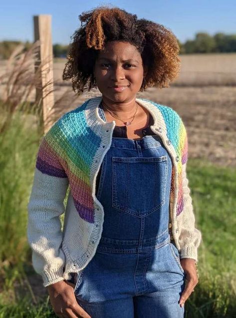 Make Your Own Rainbow with the Rainbowgan Knitting Pattern – Knitting Rainbow Cardigan Knitting Pattern, Rainbow Cardigan, Pretty Sweaters, Lion Brand Wool Ease, Long Runs, Knitting Blogs, Rainbow Sweater, Pattern Knitting, Knit Sweaters