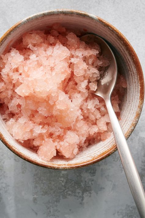 Ruby Grapefruit Granita Recipe - NYT Cooking Cardamom Syrup, Watermelon Granita, Lemonade Slush, Granita Recipes, Iced Oatmeal Cookies, Vodka Lemonade, Basil Recipes, Seafood Stew, Kinds Of Fruits