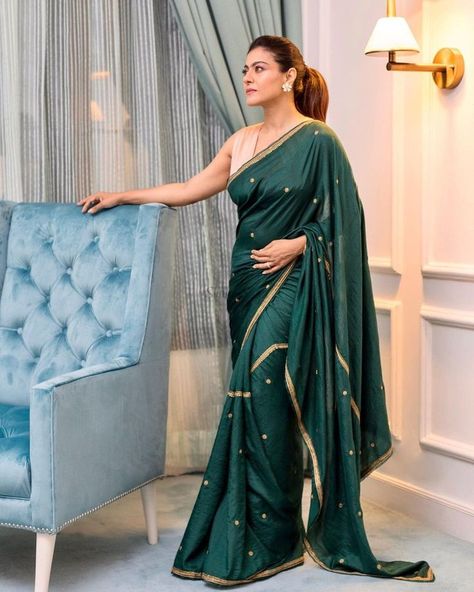 Presenting you Bridesmaid Outfits inspiration from Kajol Devgan. From stylish gowns to pretty sarees, her wardrobe is idea-worthy. #shaadisaga #indianwedding #bridesmaidsdress #kajoldevganblouse #kajoldevgansaree #kajoldevgansuits #kajoldevganoutfits #kajoldevgandresses #kajoldevganlehenga #bridalsarees #trousseausarees #bridesmaidssarees #bridesmaidgown #simplesuitsets #bridesmaidsuits #weddingsuitforwomen Kajol Saree, Celebrity Saree, Kajol Devgan, Indian Sari Dress, Raw Mango, Sari Dress, Saree Designs Party Wear, Saree Design, Mangalsutra Designs