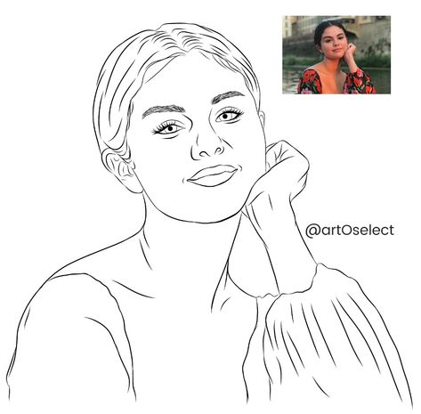 selena gomez line art Selena Gomez Drawing, Zoey Deutch, Cute Love Pictures, Cute Easy Drawings, Drawing Tips, Selena Gomez, Cute Love, Easy Drawings, Line Art