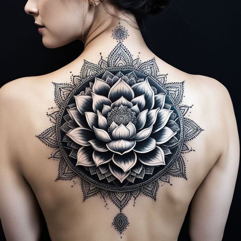 "Lotus of Life: Sacred Geometry Full back attoo" #LotusFlowerTattoo #SacredGeometryDesign #SpiritualTattooArt #MonochromaticTattoo Sacred Geometry Tattoo, Geometry Tattoo, Spiritual Tattoos, Lotus Flower Tattoo, Sacred Geometry, Tatting, Geometry, Lotus, Tattoos