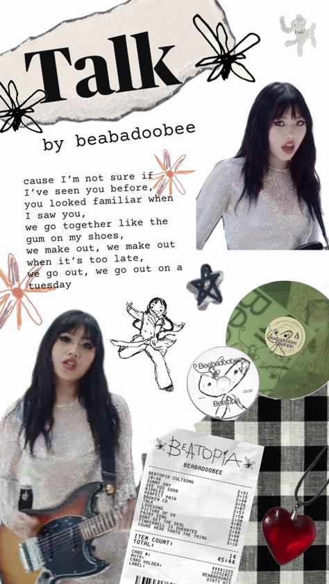 Beabadoobee Collage Wallpaper, Beabadoobee Receipt, Talk Beabadoobee, Beabadoobee Collage, Beabadoobee Poster, High Pics, Editing Tips, We Go Together, Simple Iphone Wallpaper