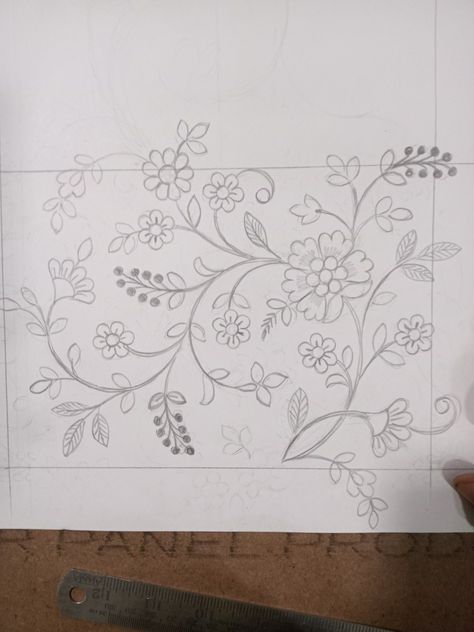 Floral Khakha, Jaal Design, Kutch Work Designs, New Embroidery Designs, Color Drawing Art, Flower Drawing Design, Print Design Art, Textile Prints Design, Floral Embroidery Patterns