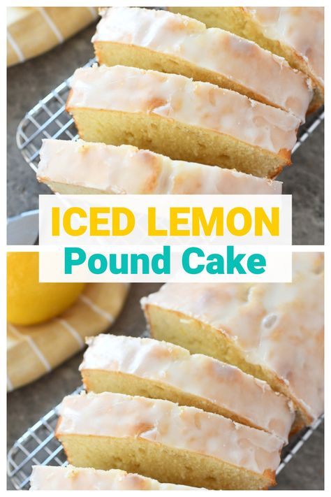 Iced Lemon Pound Cake Loaf (Best Recipe Ever). This pound cake is better than most recipes I've tried both at coffee shops and from relatives. It features a dense, moist crumb that is so delicious eaten alone of glazed. But, the real treat is the fresh lemon icing that makes this loaf shine as bright as the sun! You have got to try this recipe as is to discover why we love it so much! #lemonpoundcake #lemonloaf #icedlemonloaf #Starbuckslemonloaf via @savvysavingcoup Loaf Lemon Pound Cake, Ice Lemon Pound Cake, Easy Lemon Loaf Cake Recipes, Pound Cake Recipes Lemon, Iced Lemon Loaf Cake Starbucks, Easy Lemon Pound Cake With Glaze, Iced Lemon Cake, Recipes That Use Lemons, Lemon Pound Cake With Icing