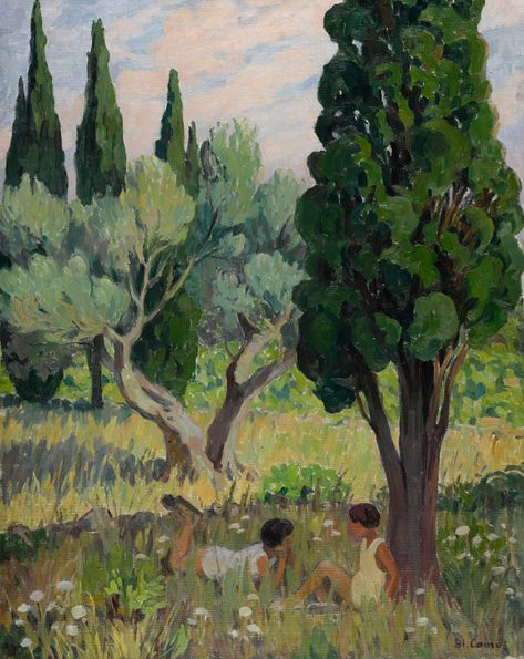 Oil Painting Gallery, Outdoor Portraits, Tree Trunks, Post Impressionists, Landscape Illustration, Naive Art, Tree Painting, Impressionism, Painting Inspiration