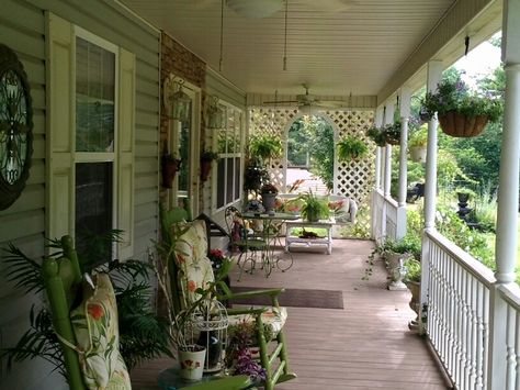 My Front Porch Cottagecore Front Porch, Cottage Core Front Porch, Cottage Core Porch, Front Porch Aesthetic, Cottagecore Porch, Aesthetic Front Porch, Vintage House Exterior, Porch Aesthetic, Cute Porch