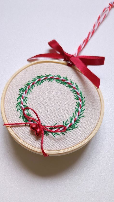 Hayley - Embroidery Artist | Make a Christmas tree ornament with me 🎄 These look so cute, I may need another tree this year to cover in these mini decorations!... | Instagram Hand Embroidered Ornaments, Hand Embroidered Christmas Ornaments, Christmas Embroidery Ornaments, Whipped Backstitch, Mini Decorations, Embroidery Christmas Ornaments, Embroidered Ornaments, Embroidered Christmas Ornaments, Autumn Embroidery