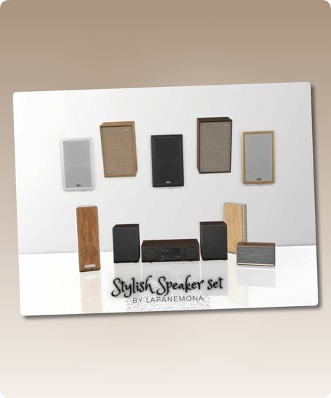 Sims 4 Furniture CC: Stylish Speaker SET By Lapanemona Sims 4 Speaker, Sims 4 Speaker Cc, Hall House, Sims 4 Cc Download, Furniture Cc, Sims 4 Furniture, Model Nails, Tools And Toys, Waterproof Speaker