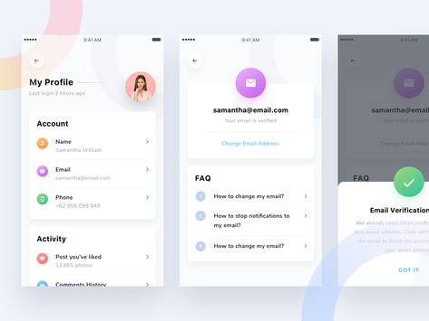 #Exploration | Change Email Address Flow Spark App, Profile App, Flow App, App Development Design, Change Email, Ios App Design, Ecommerce App, Mobile App Design Inspiration, Mobile Web Design