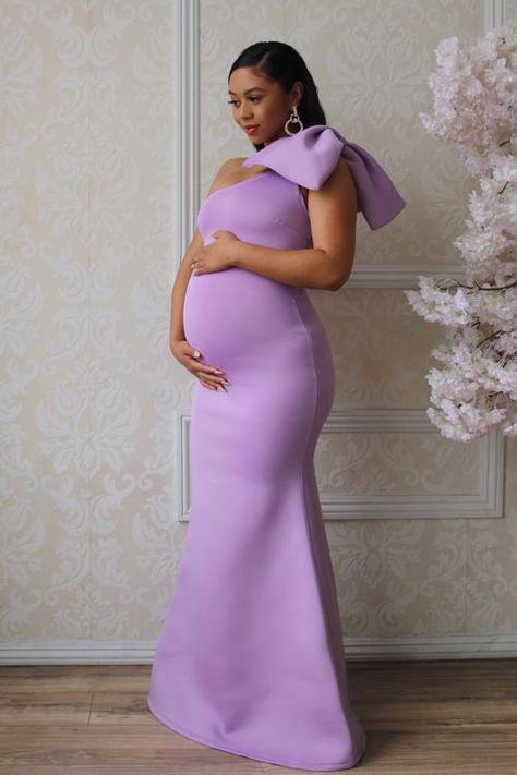 Lavender Maternity Dress, Pink Baby Shower Dress, Maternity Shoot Dresses, Bow Gown, Baby Shower Outfit For Guest, Maternity Dresses For Baby Shower, Baby Shower Dress, Angel Gowns, Shower Dress