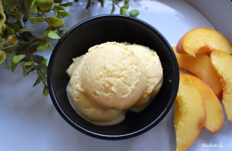 Peach Frozen Yogurt, THM E, SF, GF | Around the Family Table – Food. Fun. Fellowship Glenda Groff, Peach Frozen Yogurt, Around The Family Table, Thm E, Thm Sweets, Low Glycemic Foods, Peach Ice Cream, Yogurt Ice Cream, Thm Desserts