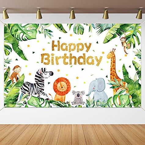 Birthday Zoo Theme Decoration, Jungle Birthday Backdrop, Zoo Party Decorations, Party Animal Birthday Backdrop, Zoo Birthday Party Backdrop, Party Animals Birthday Theme, Animals Party Decorations, Happy Birthday Zoo Animals, Birthday Party Indoor