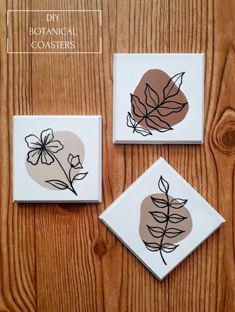 Wood Coasters Diy Painted Square, Costers Diy Paint, Diy Coaster Painting Ideas, Easy Coaster Painting, Coaster Ideas Painted, Diy Coaster Ideas, Coaster Art Ideas, Cute Coaster Painting Ideas, Square Coaster Painting Ideas