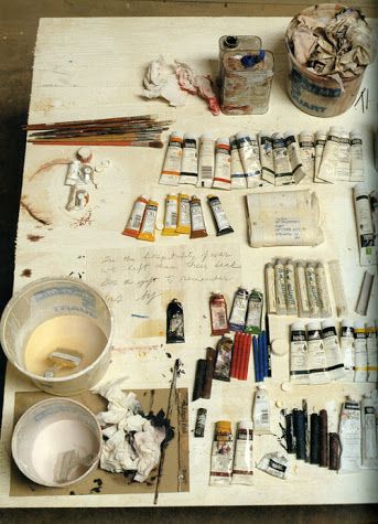 Cy Twombly’s desk | David Seidner (via Simply Lovely) Art Spatial, Cy Twombly, Artistic Space, Artist Aesthetic, Arte Sketchbook, Art Tools, Space Art, Vincent Van Gogh, Creative Space