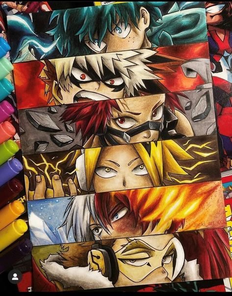 My Hero Academia Painting, Academia Painting, Best Anime Drawings, Dragon Ball Super Art, Anime Canvas Art, Black Cartoon Characters, Cartoon Painting, Pop Art Painting, Dragon Ball Artwork