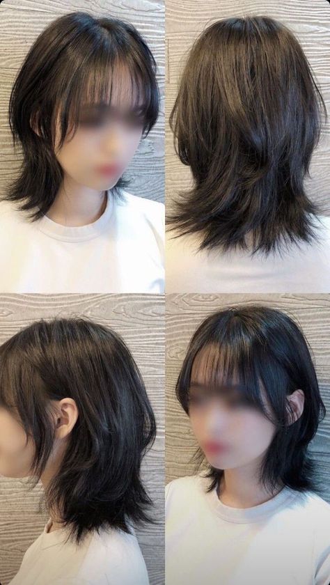 Short Hair With Layers Back View, Haircut Medium Thick Hair, Shoulder Length Wolf Cut Straight Hair, 1c Haircut, Middle Short Haircut, Medium Length Haircut With Layers Wolfcut, Short Layers Hairstyles, Medium Length Wolf Cut With Bangs, Middle Length Haircut With Layers