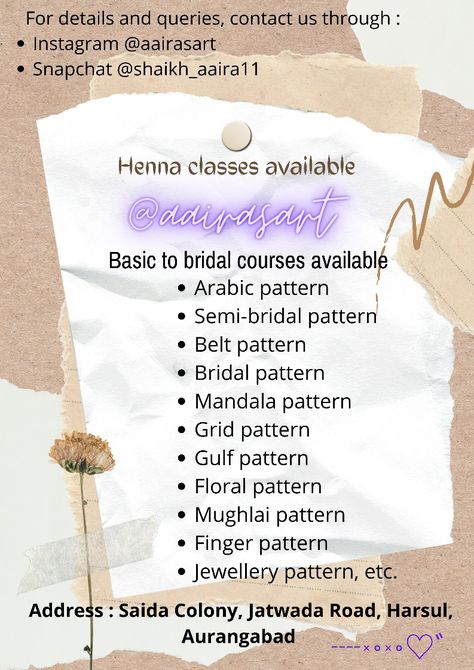 Join our henna classes and learn new patterns Henna Classes, Class Poster Design, Class Poster, Dulhan Mehndi, Arabic Pattern, Dulhan Mehndi Designs, Grid Pattern, Mandala Pattern, Jewelry Patterns