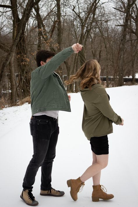 Dancing Pose Reference Couple, Dancing Pose Reference, Dancing Reference, Two People Dancing, Dancing In The Snow, Winter Photo Shoot, Dancing Pose, People References, People Dancing