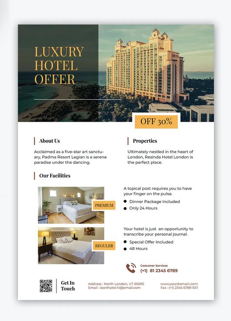 Info Design Layout, Hotel Flyer Design, Minimalist Flyer Design, Hotel Invitation, Fitness Flyer Design, Simple Flyer Design, Property Poster, Sale Flyer Design, Hotel Marketing Design