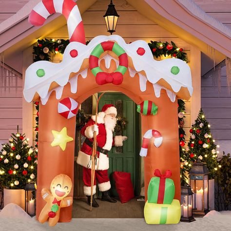 DearSun 10FT H Christmas Inflatable Gingerbread House Archway with Build-in LED Lights, Blow up Christmas Inflatable Outdoor Decorations Large Party Yard Decoration (Gingerbread House Arch) Fragrance Free Makeup, Inflatable Christmas Decorations Outdoor, Neutrogena Makeup Remover, Neutrogena Makeup, Christmas Atmosphere, Christmas Inflatables, Christmas Outdoor, Makeup Remover Wipes, Outdoor Decorations