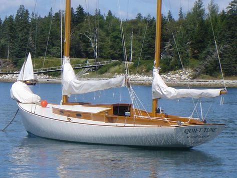 L.F. Herreshoff “Quiet Tune” Beautiful Sailboats, Nice Boats, Big Boats, Classic Sailboat, Plywood Boat, Wooden Sailboat, Classic Wooden Boats, Classic Sailing, Sailing Yachts