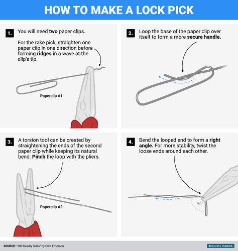 BI_graphics_making lockpicks Pick Locks, Diy Lock, Lock Picking Tools, Lock Picking, Lock Pick, Survival Life Hacks, Urban Survival, Survival Techniques, Survival Life